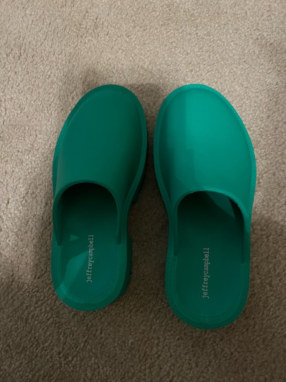 Jeffrey Campbell Green Slip-On Clogs